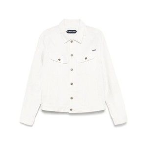 Tom Ford Boxy Slim-Fit Jacket In White Cotton Denim - NWT